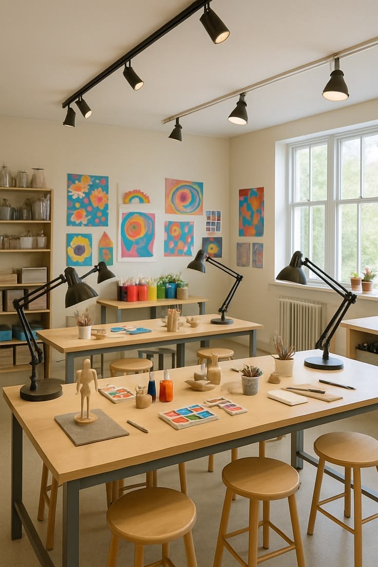 Student painting artwork