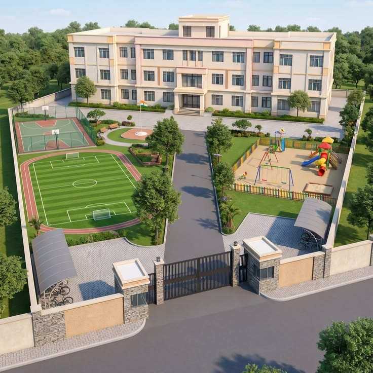 School building illustration
