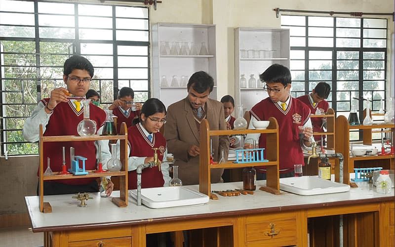 Student doing a science experiment