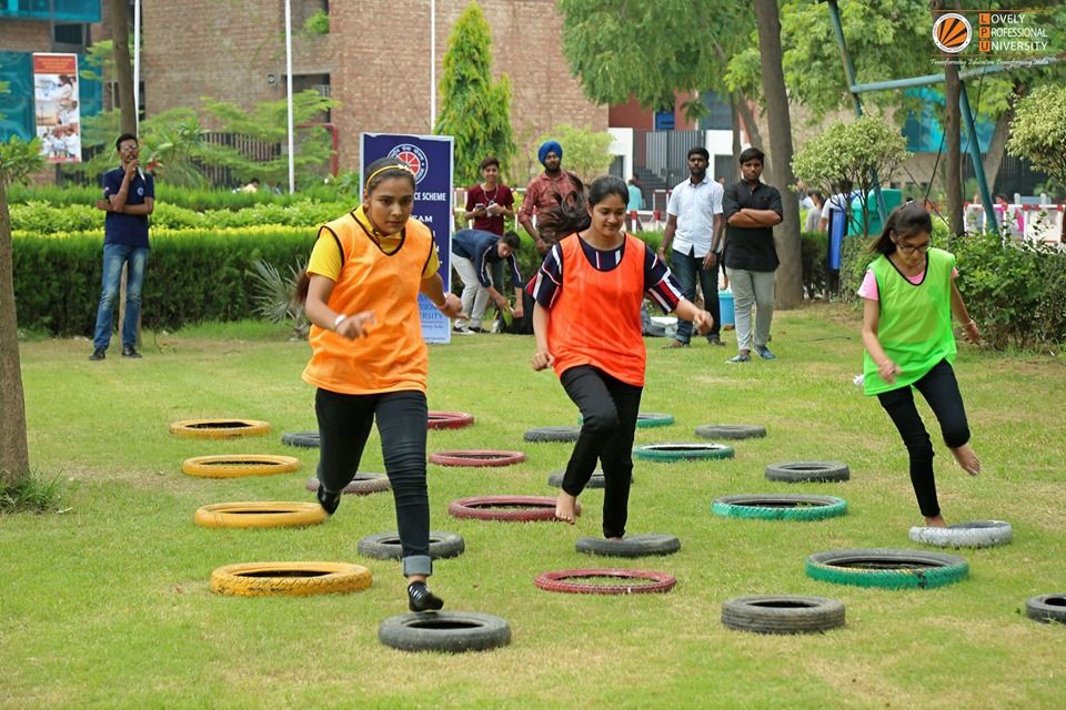 Students playing sports